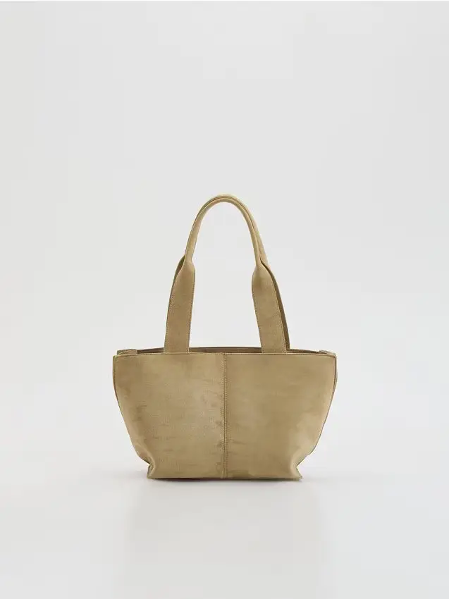Borsa in tessuto scamosciato - beige