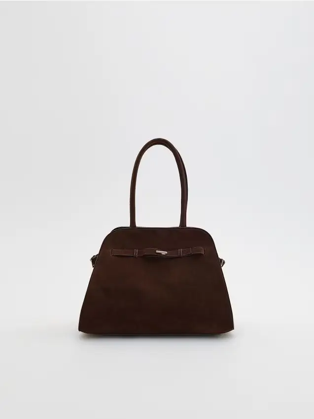 Borsa in tessuto scamosciato - marrone