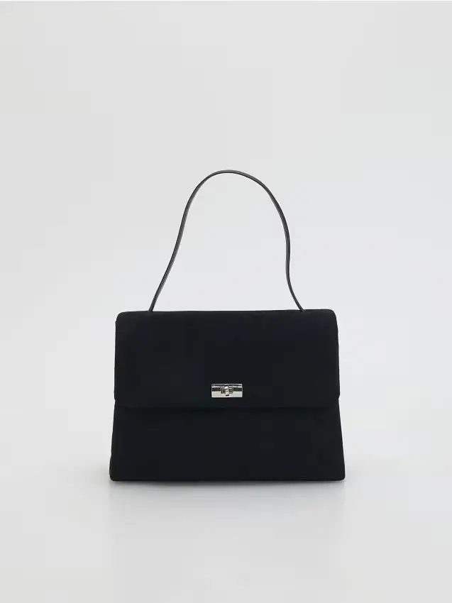 Borsa in tessuto scamosciato - nero