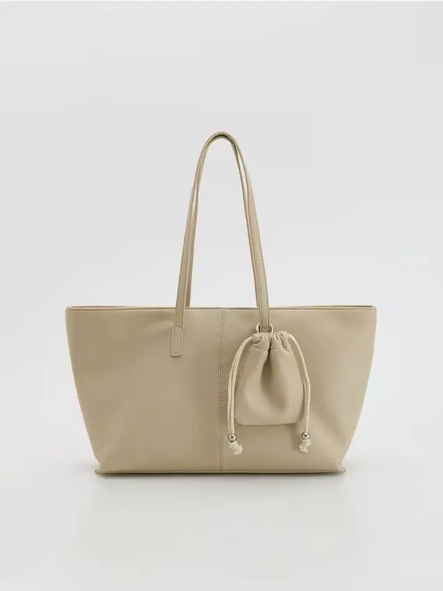 Borsa shopper con ciondolo - grano