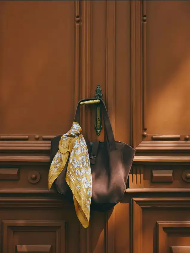 Borsa shopper in finta pelle scamosciata - marrone scuro