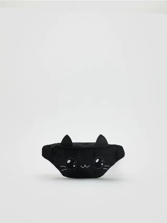 Borsello con applicazione - nero