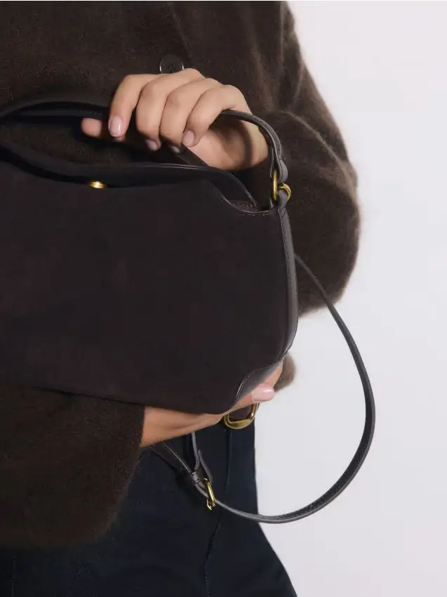 Borsetta in pelle - marrone scuro