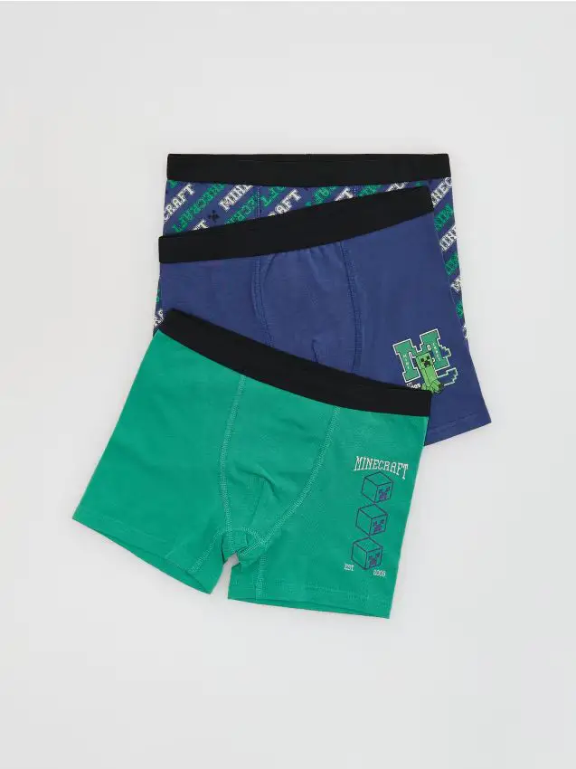 Boxer in cotone Minecraft 3 pack - verde