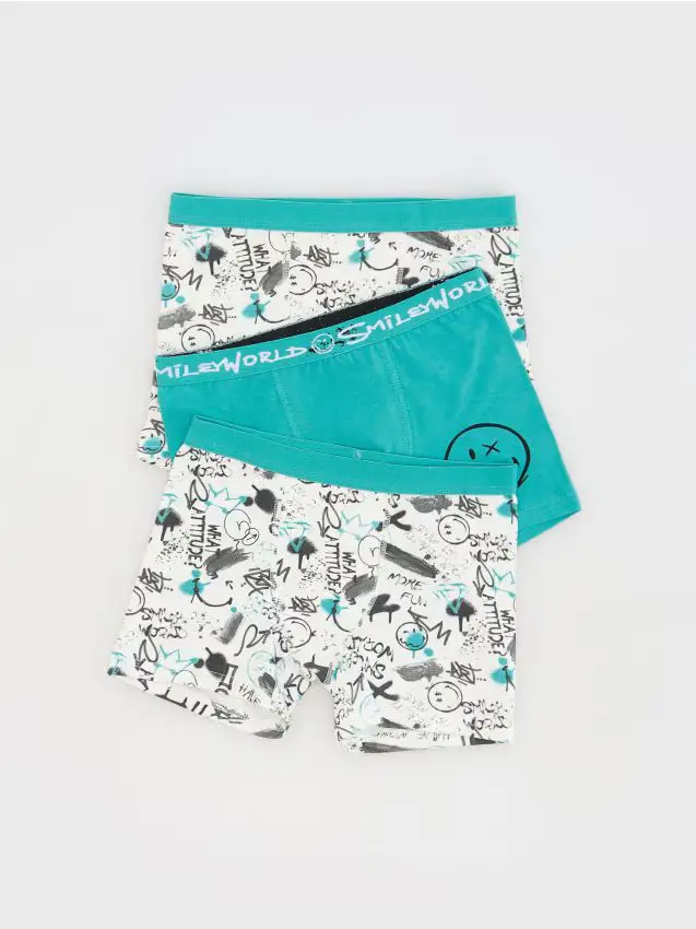 Boxer SmileyWorld® 3 pack - turchese scuro