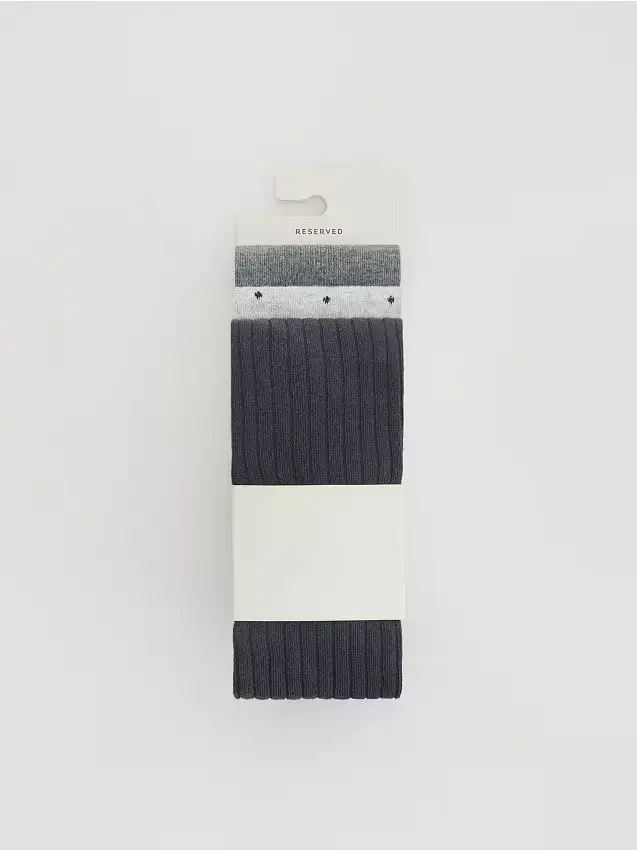 Calze in cotone 3 pezzi - grigio scuro