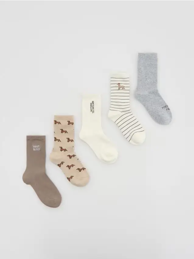 Calze lunghe 5 pack - panna