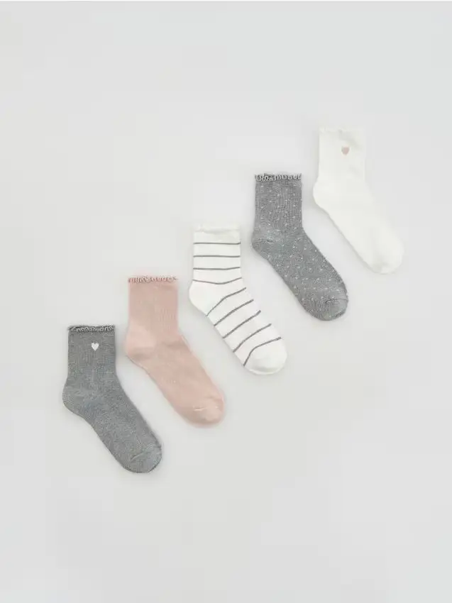 Calze lunghe 5 pack - rosa pastello