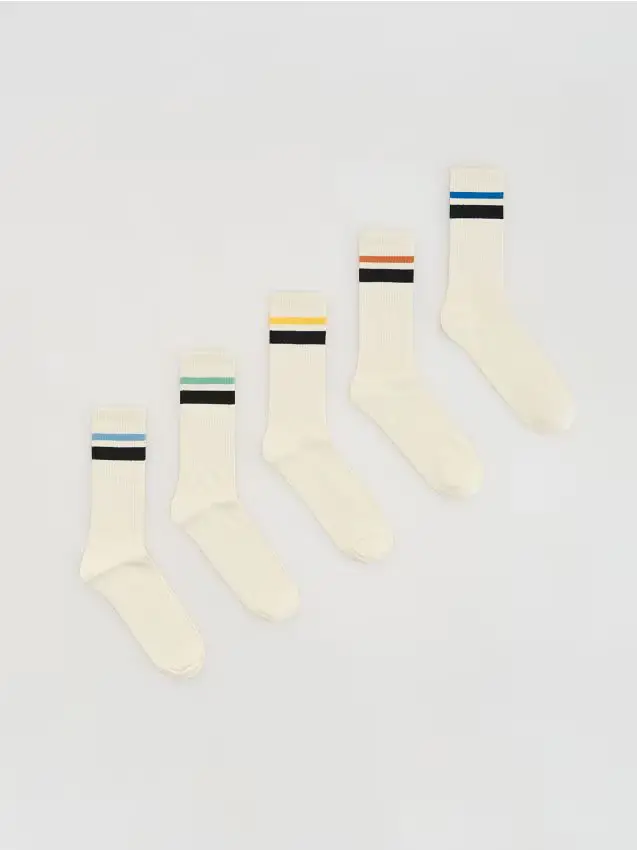 Calze lunghe 5 pezzi - panna