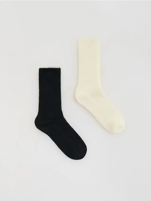 Calzini con miscela lana 2 pacchi - nero