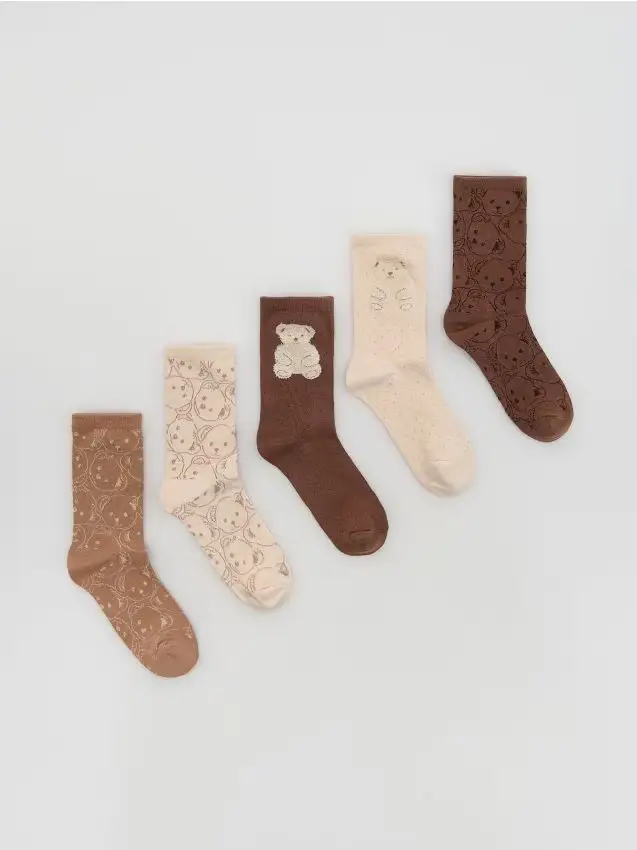 Calzini fantasia 5 pack - marrone