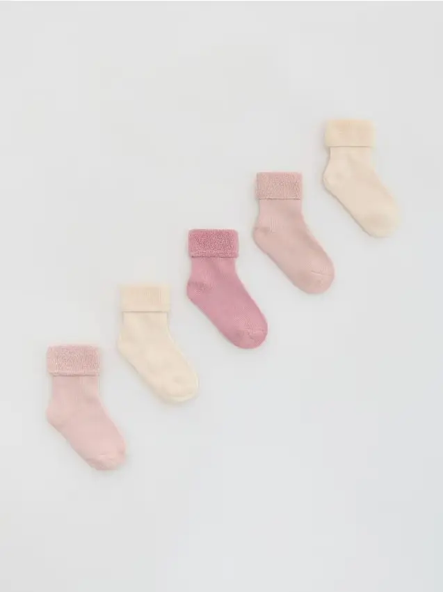 Calzini in cotone 5 paia - malva