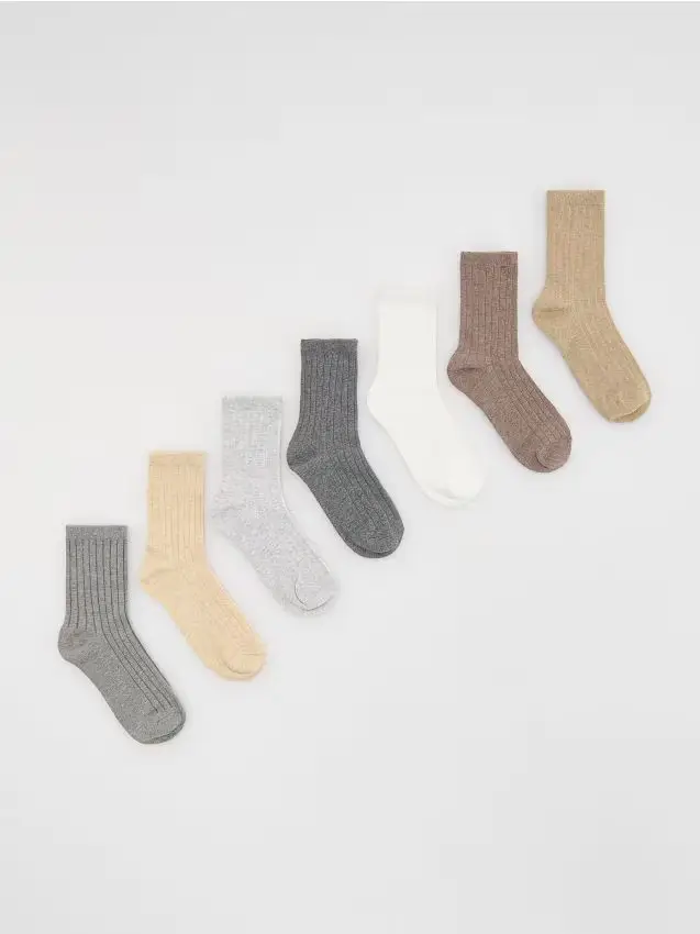 Calzini in cotone 7 pack - beige