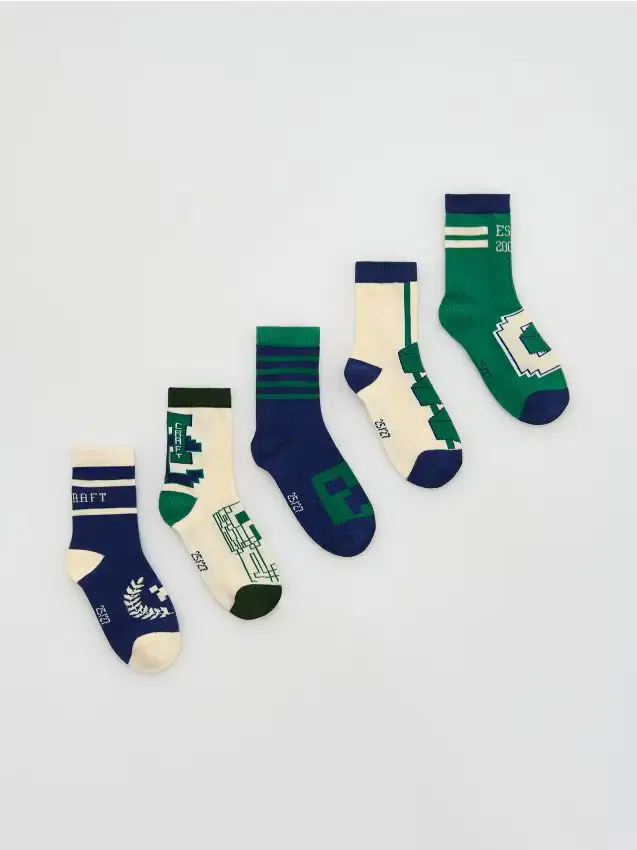 Calzini Minecraft 5 paia - blu scuro