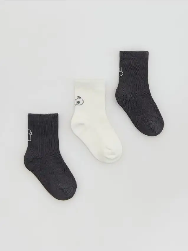 Calzini misto cotone3 pack - grigio scuro