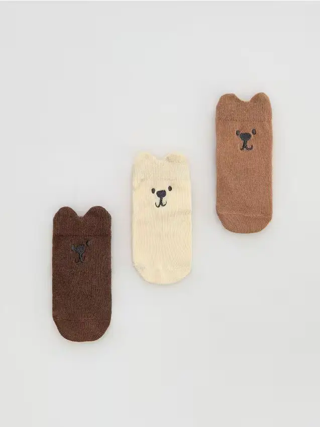 Calzini misto cotone3 pack - panna