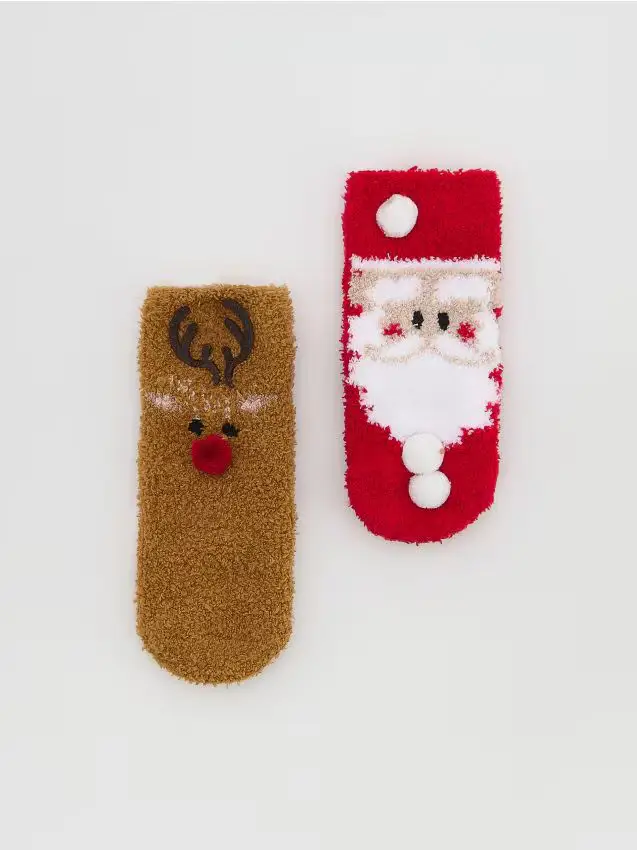 Calzini natalizi 2 paia - marrone