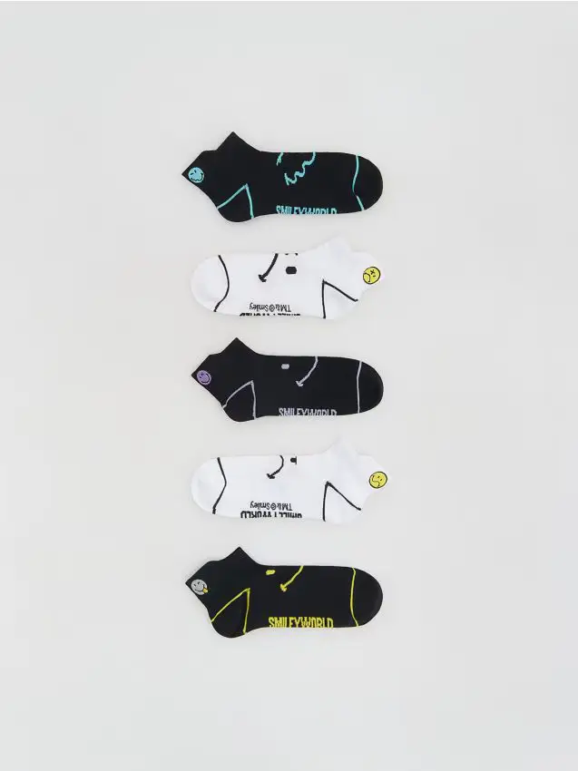 Calzini SmileyWorld® 5 pezzi - nero
