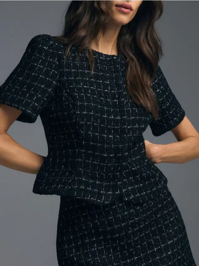 Camicetta con effetto metallizzato - nero