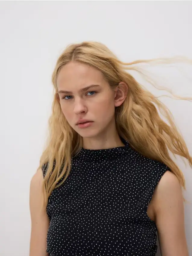 Camicetta con filo metallizzato - nero