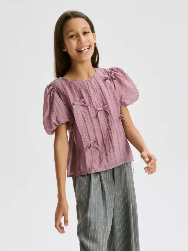 Camicetta con fiocchi - malva