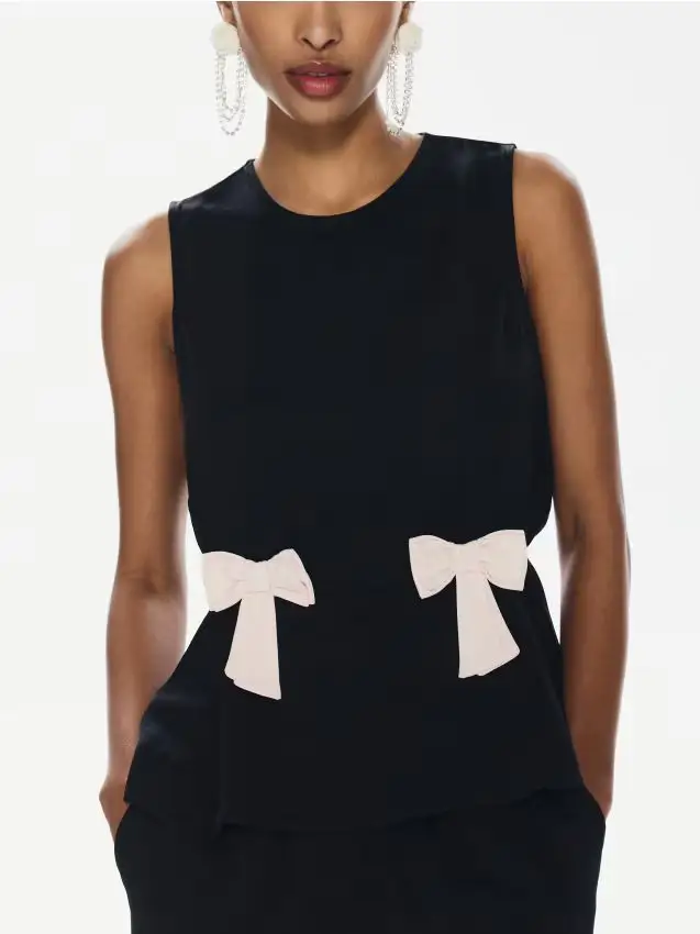Camicetta con fiocchi - nero