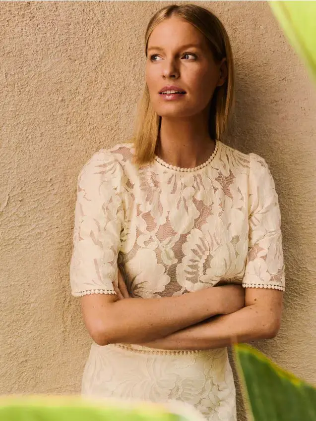 Camicetta in misto cotone - giallo chiaro