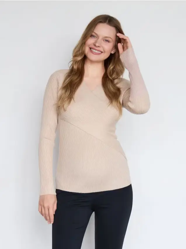 Camicetta in misto viscosa - beige