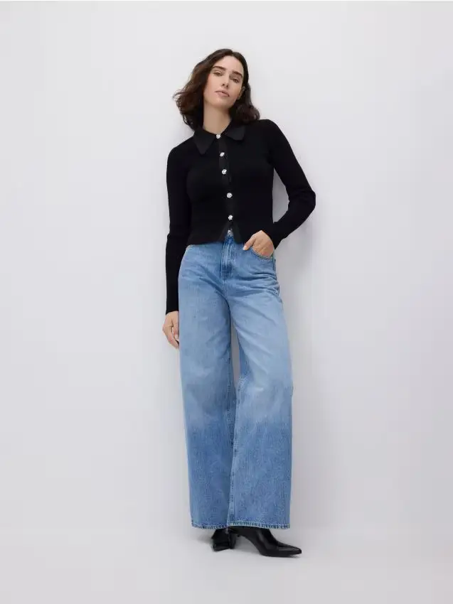 Camicetta in misto viscosa - nero