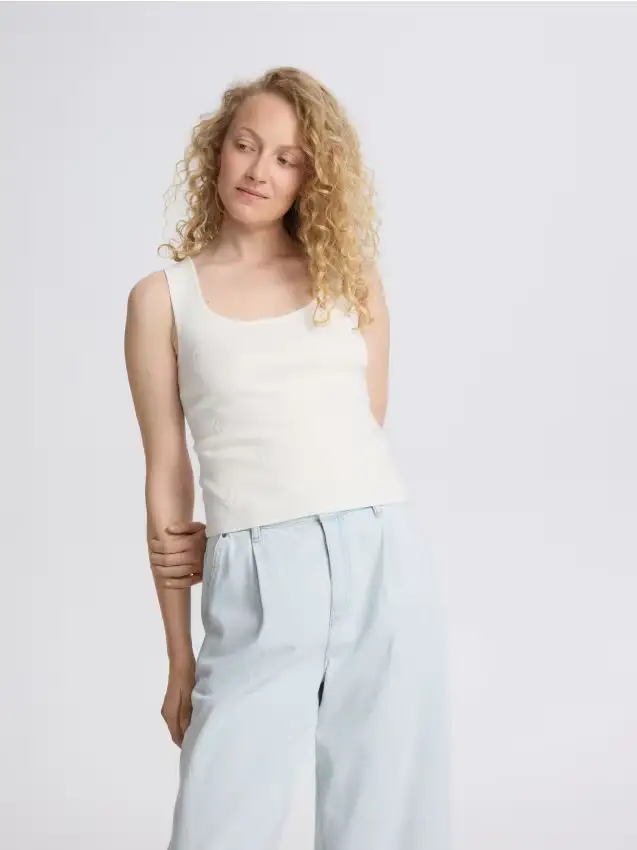 Camicetta in misto viscosa - panna