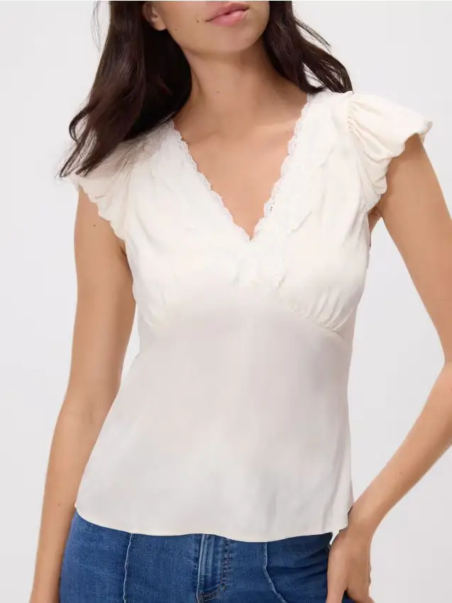 Camicetta in viscosa - panna