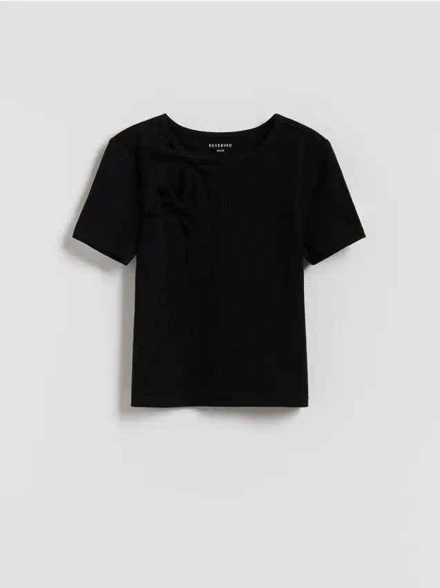 Camicia a costine con fiocchi - nero