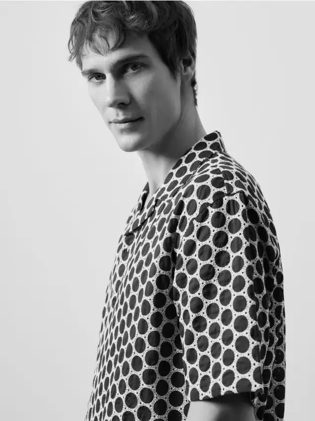 Camicia a fantasia comfort fit - blu scuro