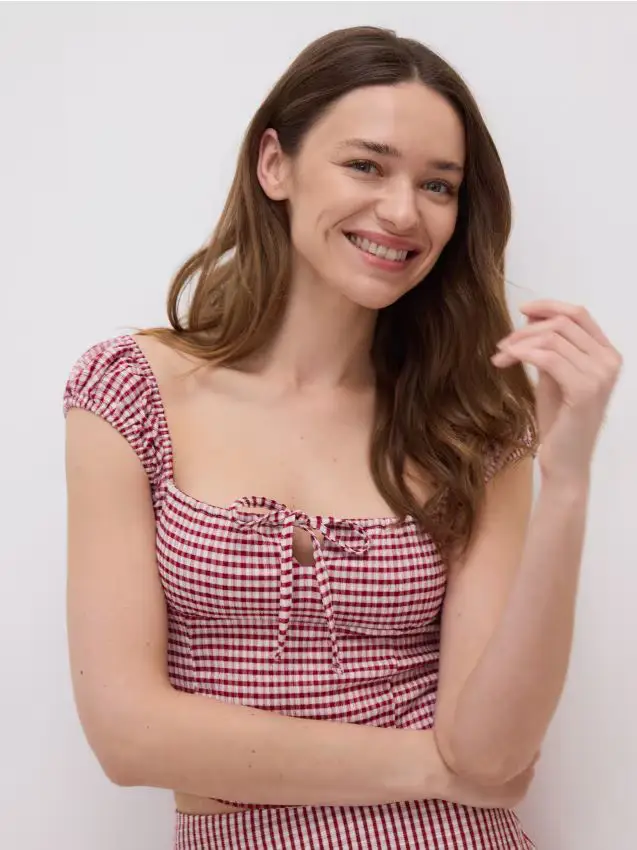 Camicia a quadretti vichy - maroon