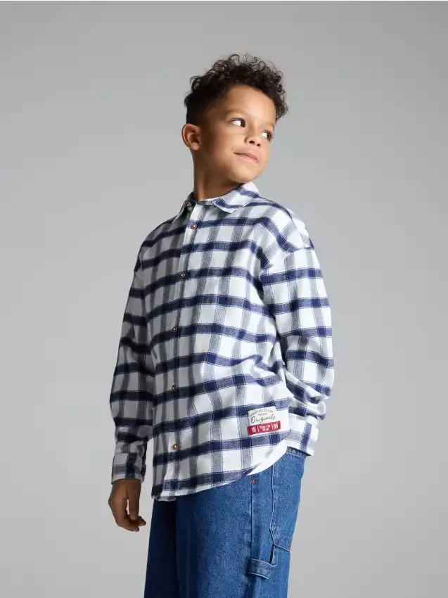 Camicia a quadri - blu scuro