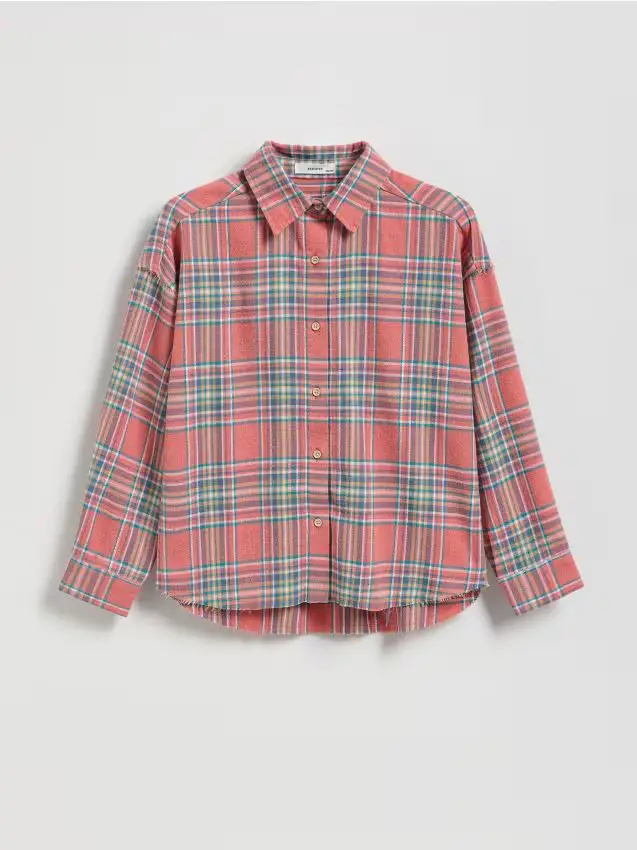 Camicia a quadri con viscosa - multicolore