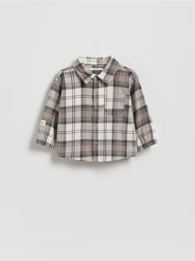 Camicia a quadri in cotone - marrone