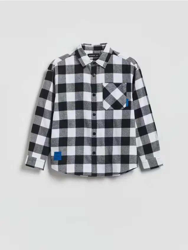 Camicia a quadri in cotone - nero