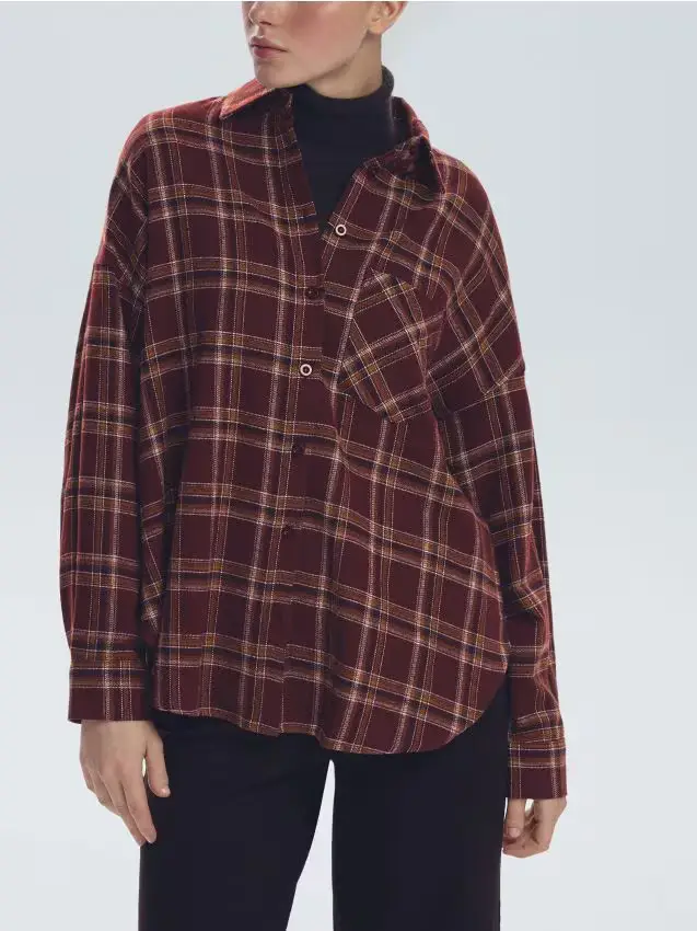 Camicia a quadri - marrone scuro