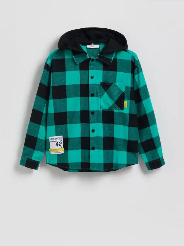 Camicia a quadri oversize - verde fresco