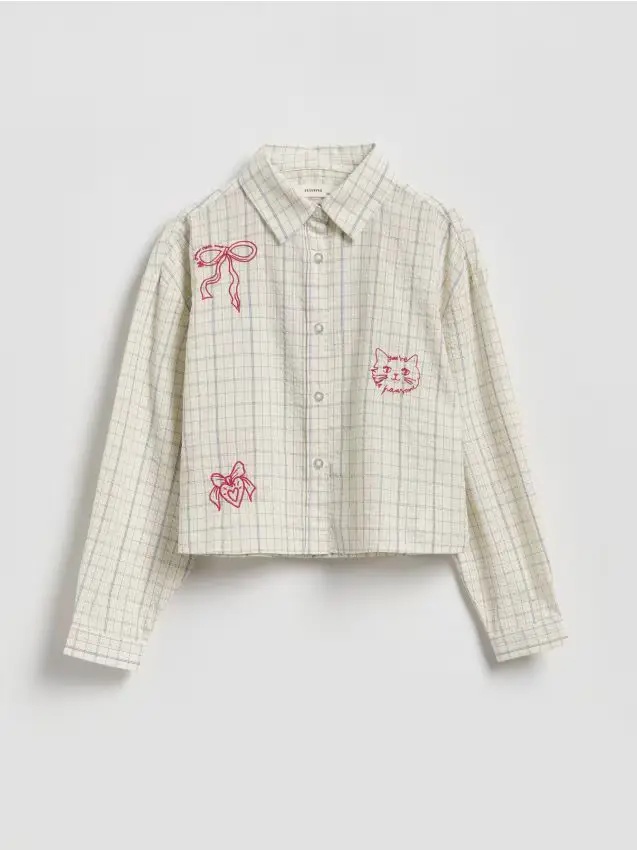 Reserved Camicia a quadri - panna