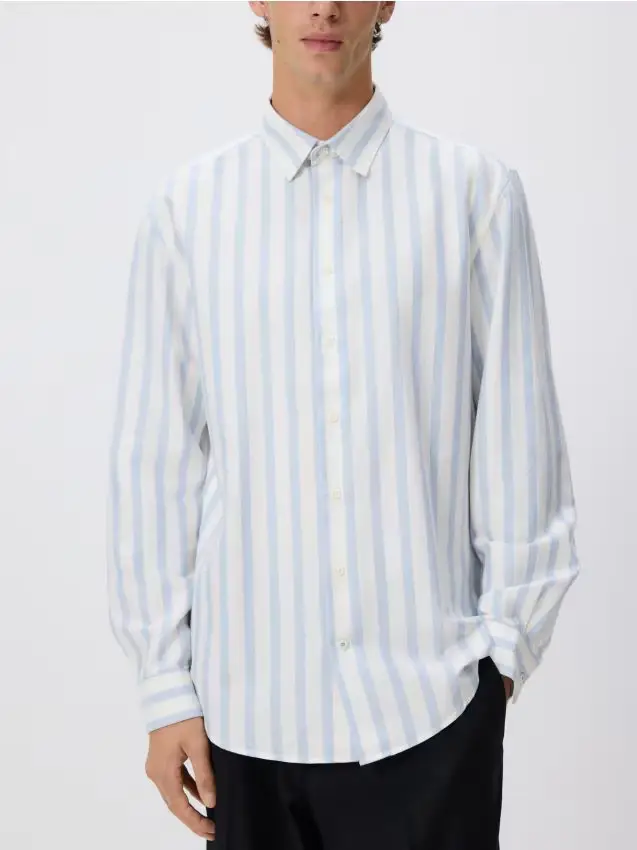 Camicia a righe regular fit - blu