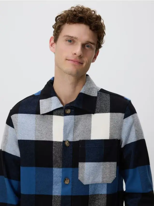 Camicia comfort fit a quadri - blu scuro