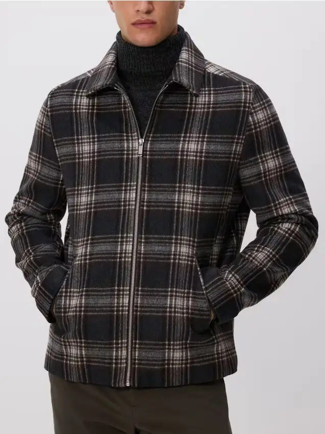 Camicia comfort fit con misto lana - marrone