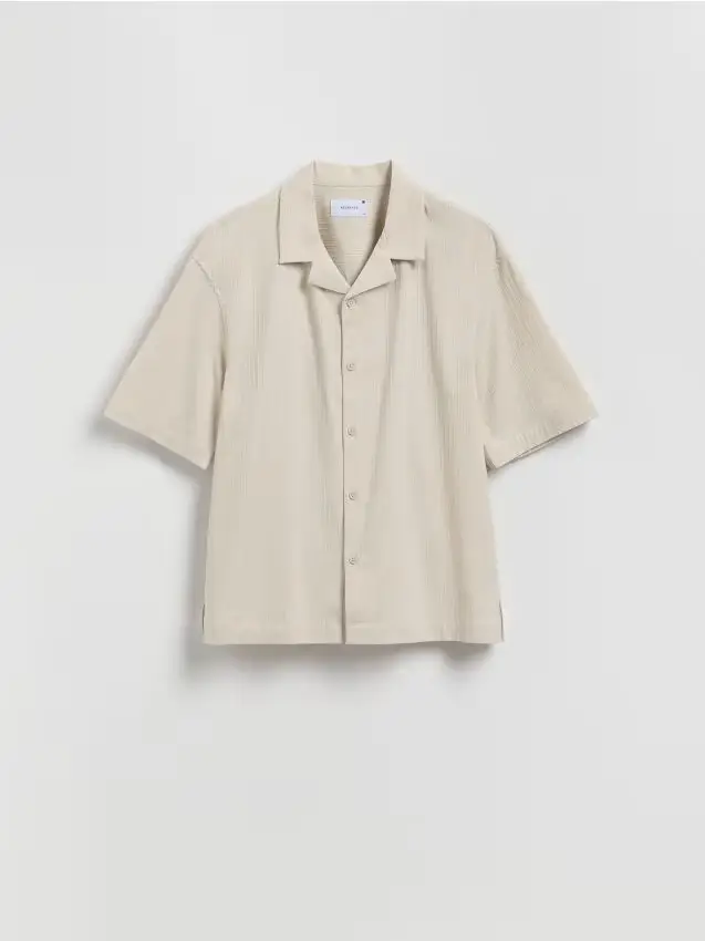 Camicia comfort fit in cotone - beige