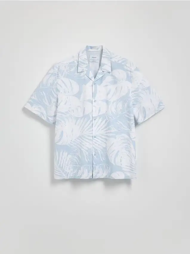 Camicia comfort fit in cotone - blu pallido