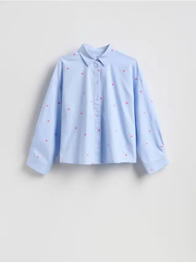 Camicia con cuori - azzurro
