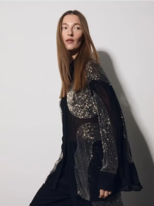 Camicia con dettagli decorativi - nero