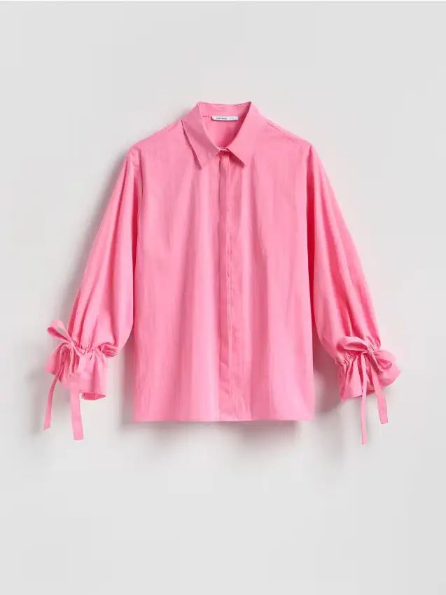 Camicia con lacci alle maniche - rosa shocking