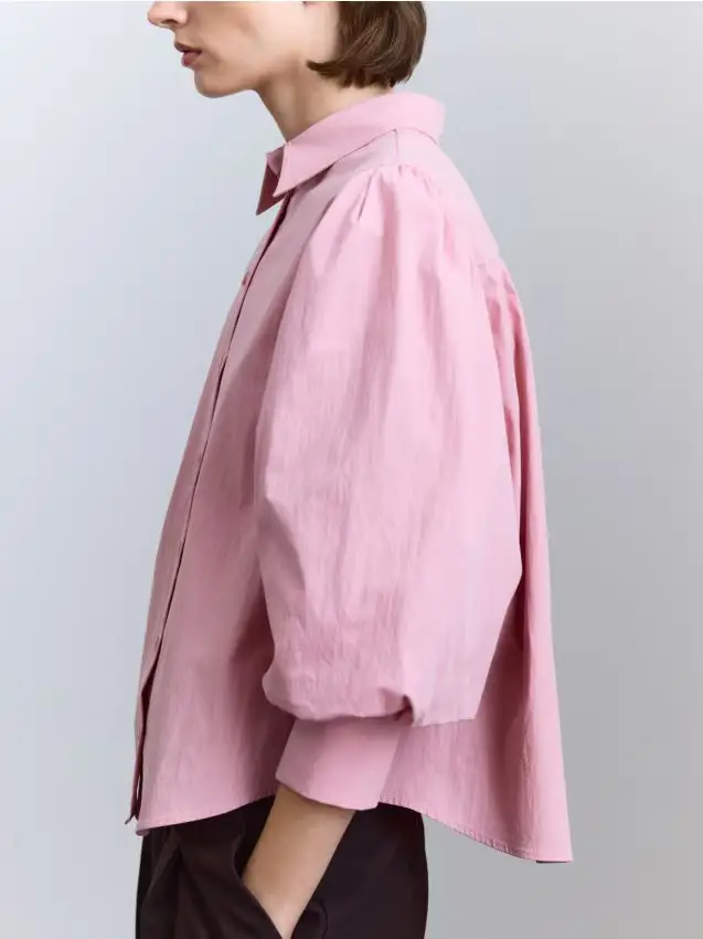 Camicia con maniche a palloncino - rosa pastello